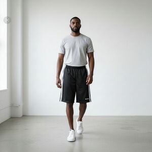 Shaq Basketball Shorts Mens Small Tear Away Black Pull On Lined Drawstring